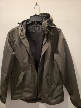 Line of Trade Portland Men's Hooded Rain Jacket - Dark Moss